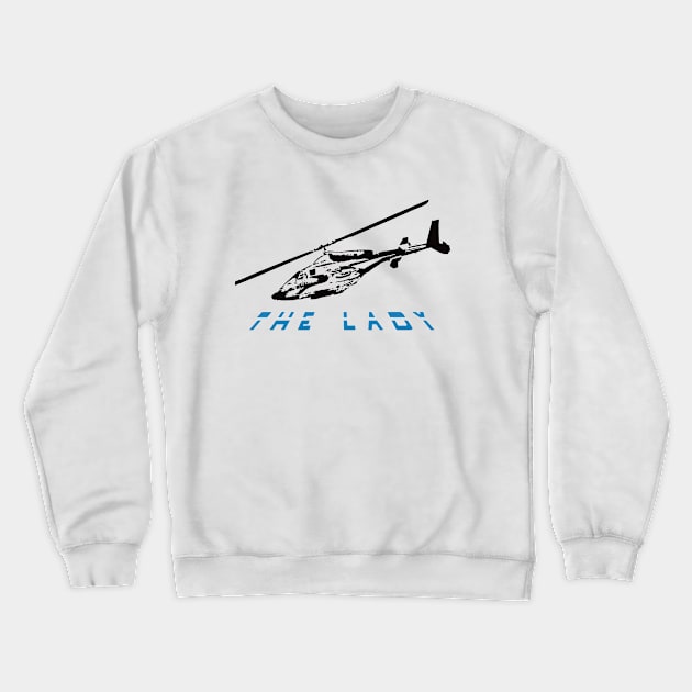 the lady/airwolf Crewneck Sweatshirt by rogerkat